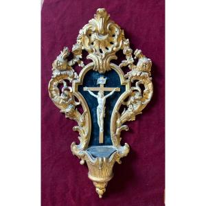 Holy Crucifix - Golden Wood And Ivory - Louis XV
