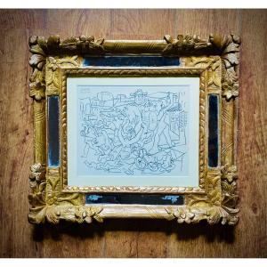 Lithograph By Picasso - Louis XIV Frame