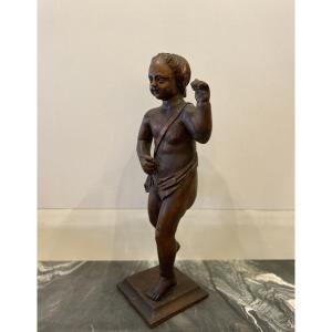 Cupidon Or Putti - Oak Sculpture - 17th Century - Late Period