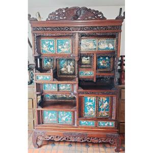 Japanese Furniture Meiji Period 1868-1912 Mother-of-pearl And Ivory Inlay Panels + Cic Certificate