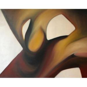 Large Format Abstract Oil On Canvas 1970