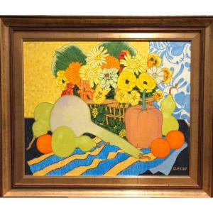 Oil On Canvas Frederick Arthur Jessup (1920-2007) Still Life 20th Century