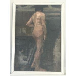 Oil On Canvas By Lucien Hector Jonas (1880-1947) 20th Century Female Nude