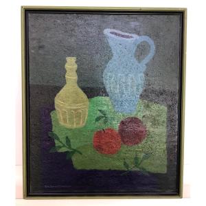 Oil On Canvas By Barbara Konstan Still Life 1940 - 1950 (matisse Style...)