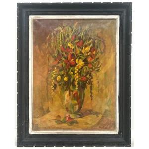 Still Life With Bouquet Circa 1950 Mind André Lhote Cubist Modernist