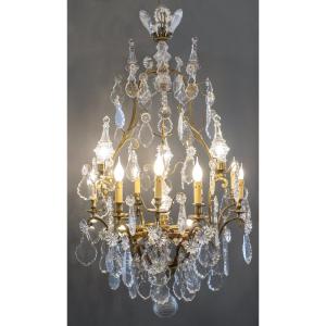 Cage Chandelier, With 25 Light Points From The 1st Half Of The 20th Century.