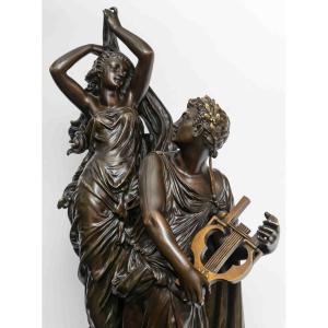 Bronze Sculpture Depicting Orpheus And Eurydice.