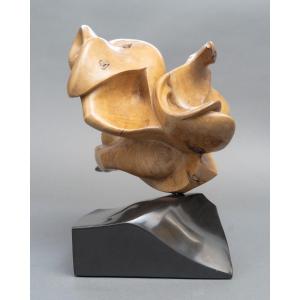Abstract Wooden Sculpture - Bernard Grassias 