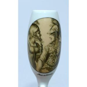 19th Century Porcelain Pipe On The Theme Of Mars And Minerva