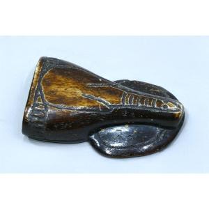 Harpoon Tip Guard In Fossilized Bone From Greenland 