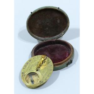 Horizontal Brass Sundial Signed André à Paris Datable Circa 1640
