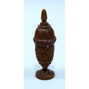19th Century Corozo Nut Case For Sewing Supplies