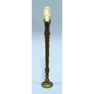 Wood And Ivory Pipe Case Of Dutch Origin Made At End Of 18th Century