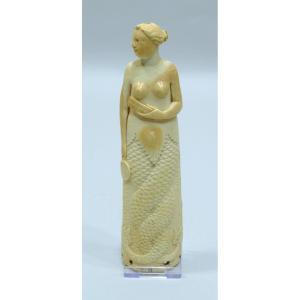 17th Century Ivory Tobacco Grater Depicting A Mermaid