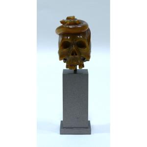 19th Century Japanese Memento Mori In Horn