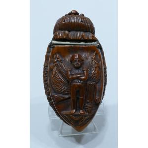 Empire Period Corozo Snuffbox Representing Emperor Napoleon