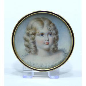 19th Century Miniature Representing The King Of Rome As A Child