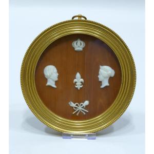 Medallion Representing The Profiles Of Antoine Philippe d'Orléans And His Wife Louise Fernande