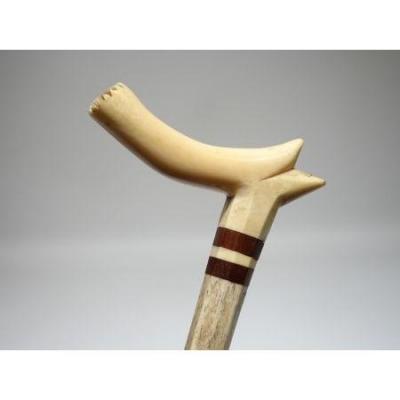 19th Century Collection Marine Cane In Whalebone And Wood
