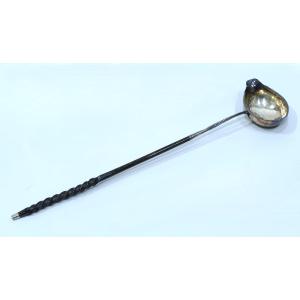 Silver Punch Spoon With Baleen Made At The Middle Of The 19th Century