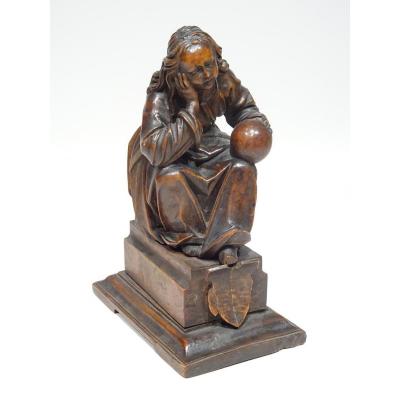 Wood Statue Representing The Geography