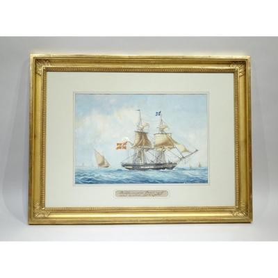 Watercolor Representing A Danish Brick By Frédéric Roux