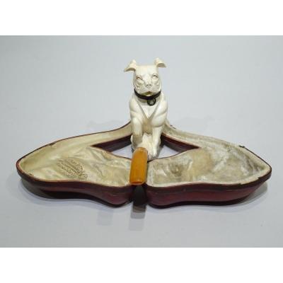 Meerschaum Pipe Representing A Sitting Boxer