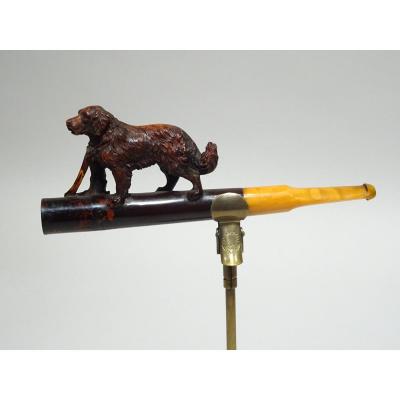 Pipe In Briar And Amber Representing A Dog