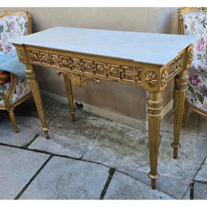 18th Century Console In Gilded Wood