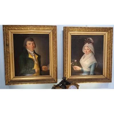 Pair Of Portraits Late 18th Early 19th