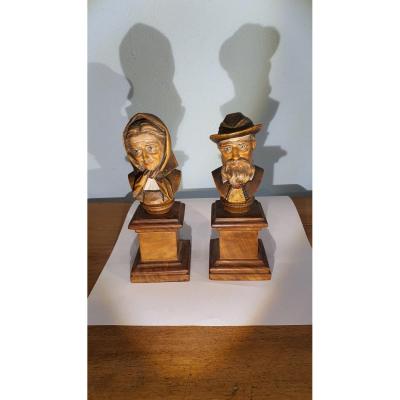 Pair Of Small Sculpted Busts