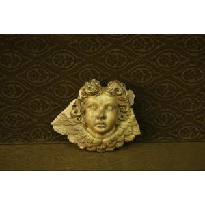 Angel Head In Golden Terracotta, 18th Century