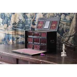 Blackened Wooden Cabinet, 17th Century