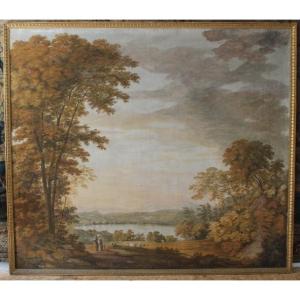 Large Canvas Painted In The Style Of Hubert Robert, Beginning XXth Century