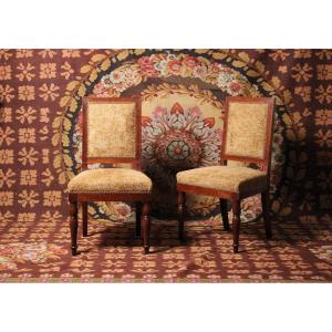 Pair Of Empire Period Mahogany Chairs, Stamped Jacob Desmalter Circa 1810