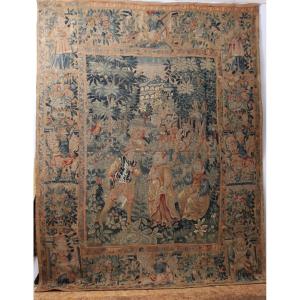 Flemish Tapestry With A Gallant Scene, 17th Century
