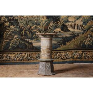 Painted Wooden Column, 19th Century