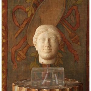 Female Head In Marble, Antique Style 