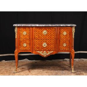 Transitional Period Marquetry Chest Of Drawers, Circa 1770