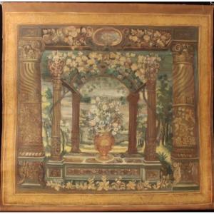 Canvas Painted After A 17th Century Antwerp Tapestry