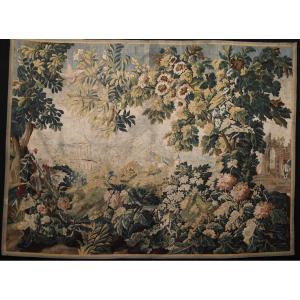 Tapestry "verdure With Pagoda", Aubusson 18th Century