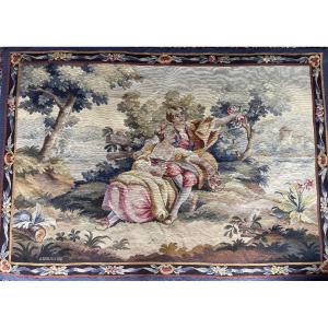 A 20th Century Aubusson Tapestry In Wool And Silk.