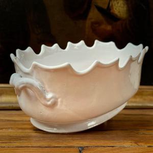 Glass Cooler With Ivory White Earthenware From Niderviller Or The Midi 18th Century Glass Roof 