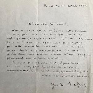 André Breton - Autograph Letter Signed To The Actress And Singer Agnès Capri In 1956