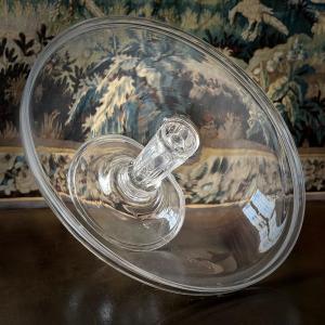 18th Century Crystal Display Stand, Pedestal Table, England, 18th Century, Glass Tray