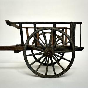 Wooden Cart Model, Work Of Master Or Companion Popular Art 19th 20th Century 