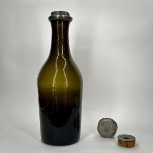 Large Glass Tobacco Bottle With Double Tin Stopper, 18th Century