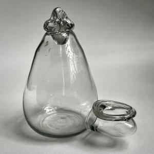 Blown Glass Pear-shaped Bird Bath - Folk Art, Late 18th, Early 19th Century 