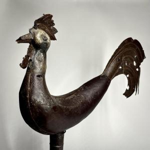 19th-century Iron Weather Vane Or Weather Rooster, Folk Art
