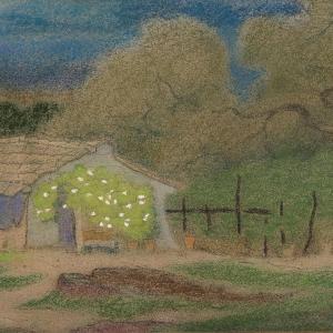 Pierre Prins (1838 - 1913) - The House By The Sea - Pastel Drawing - Impressionism